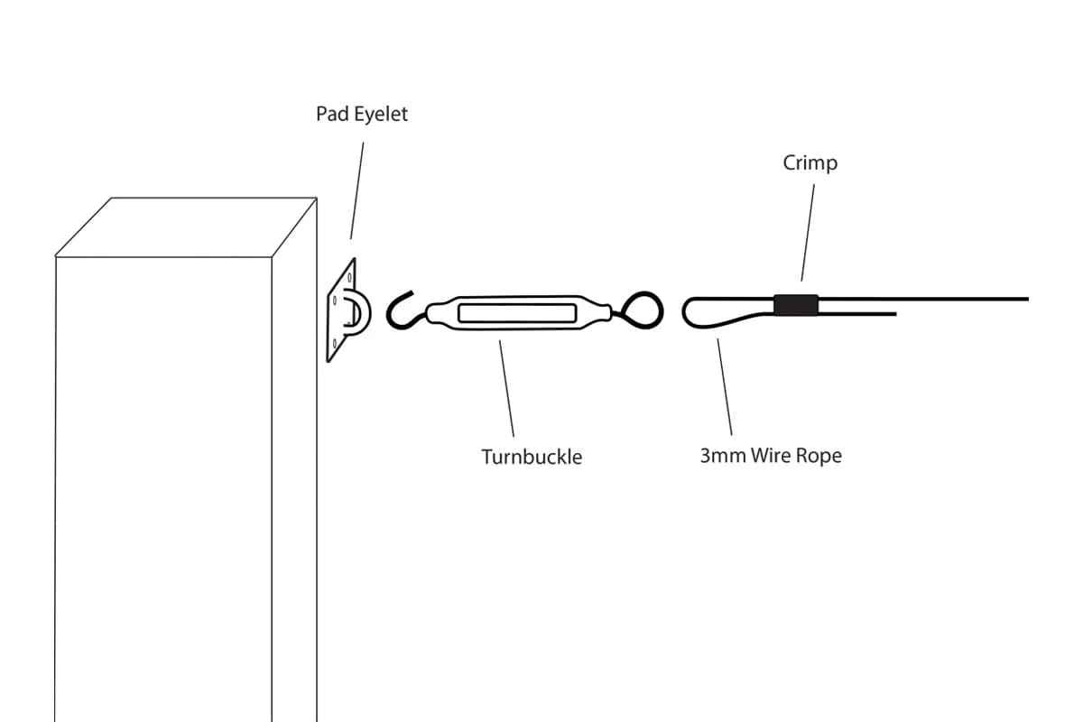 4m Heavy Duty Posts "Hardware Kit" for 5m Nets - Image 2