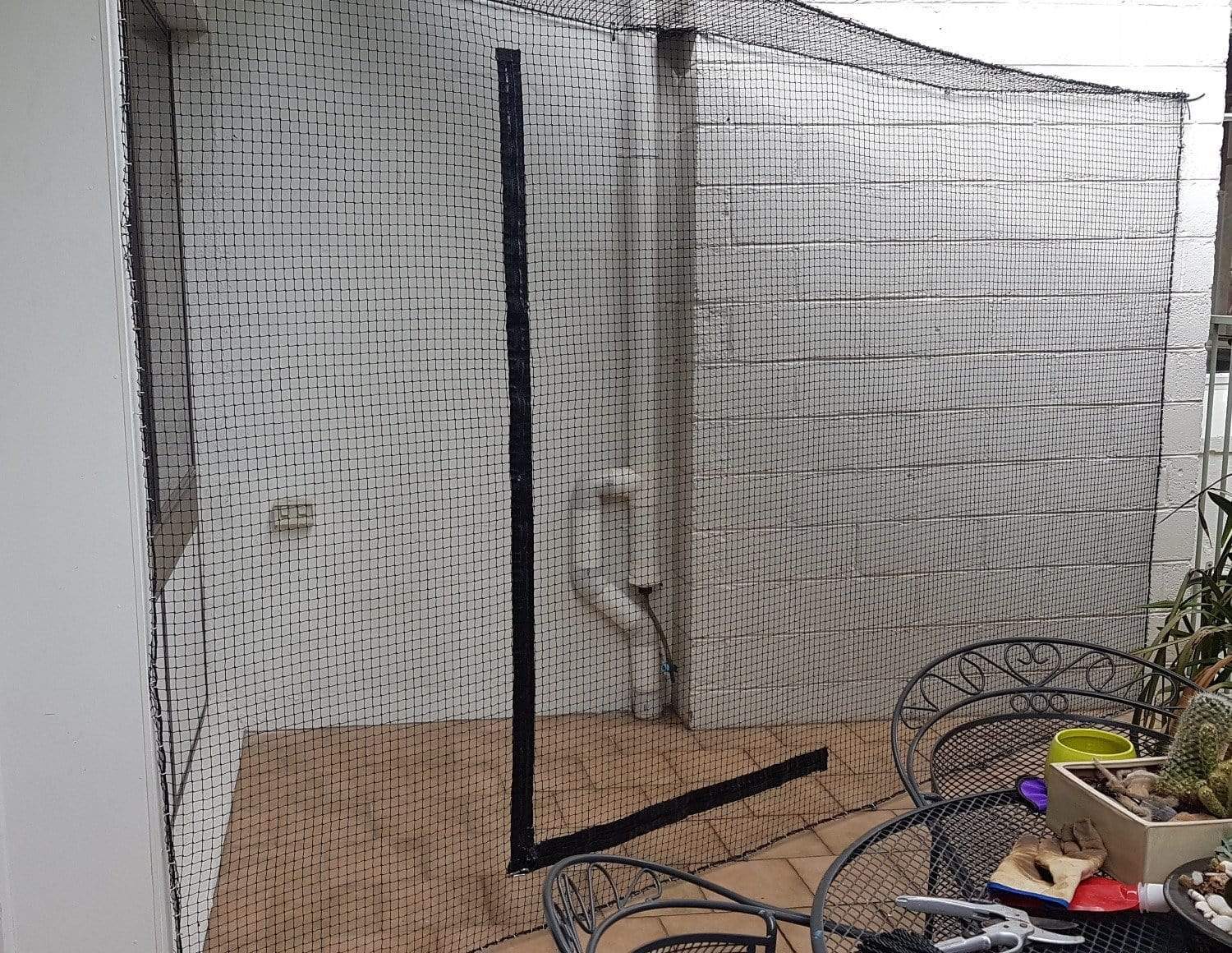 Stainless Steel Complete Wall Net with F-Zipper (3.5m x 3.5m Netting) - Black - Image 11